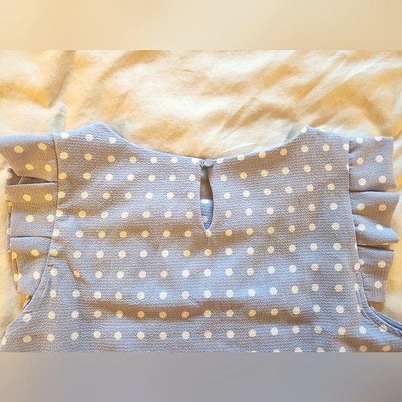 Sky Blue Polka Dot Blouse - Picture 3 of 3